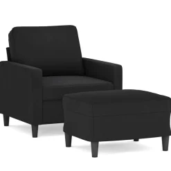 vidaXL Fauteuil avec repose-pied 60 cm Velours