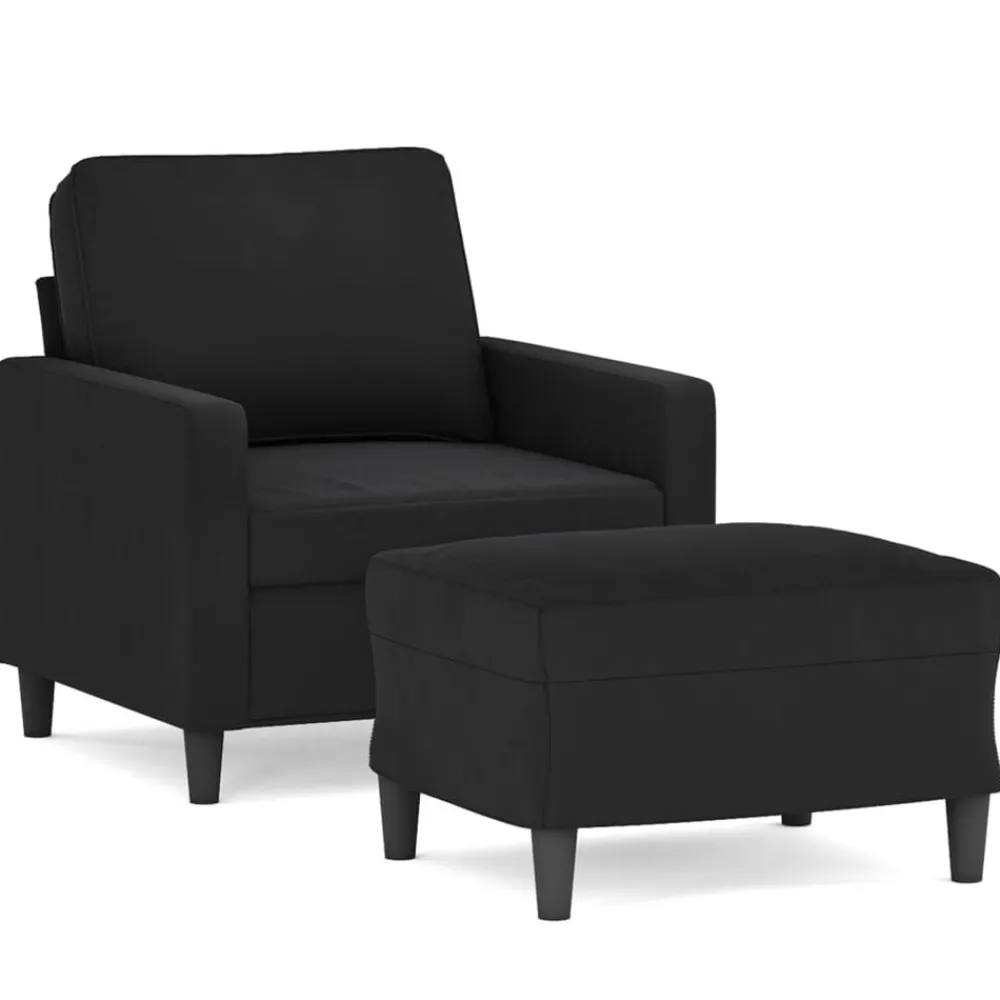 vidaXL Fauteuil avec repose-pied 60 cm Velours