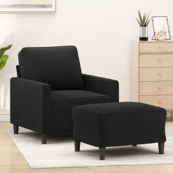 vidaXL Fauteuil avec repose-pied 60 cm Velours