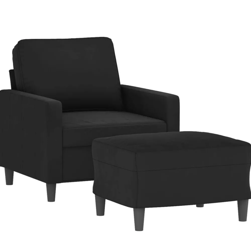 vidaXL Fauteuil avec repose-pied 60 cm Velours