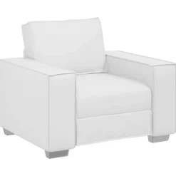 Canapés-vidaXL Fauteuil 100 cm Simili cuir Blanc