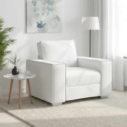 Canapés-vidaXL Fauteuil 100 cm Simili cuir Blanc