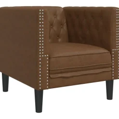 Canapés-vidaXL Fauteuil Chesterfield similicuir daim Marron