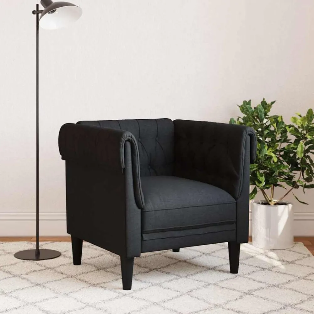 vidaXL Fauteuil Chesterfield tissu
