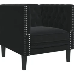 vidaXL Fauteuil Chesterfield velours