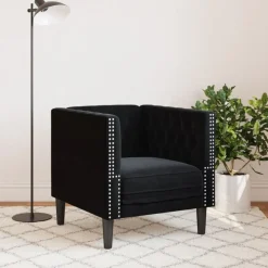 vidaXL Fauteuil Chesterfield velours