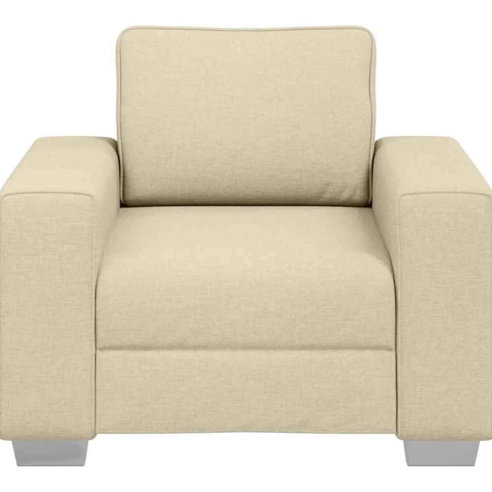 vidaXL Fauteuil Crème 100 cm tissu