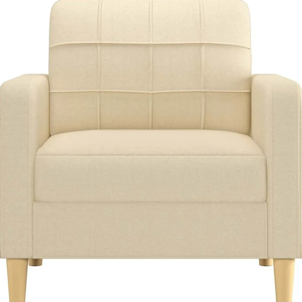 vidaXL Fauteuil Crème 60 cm Tissu