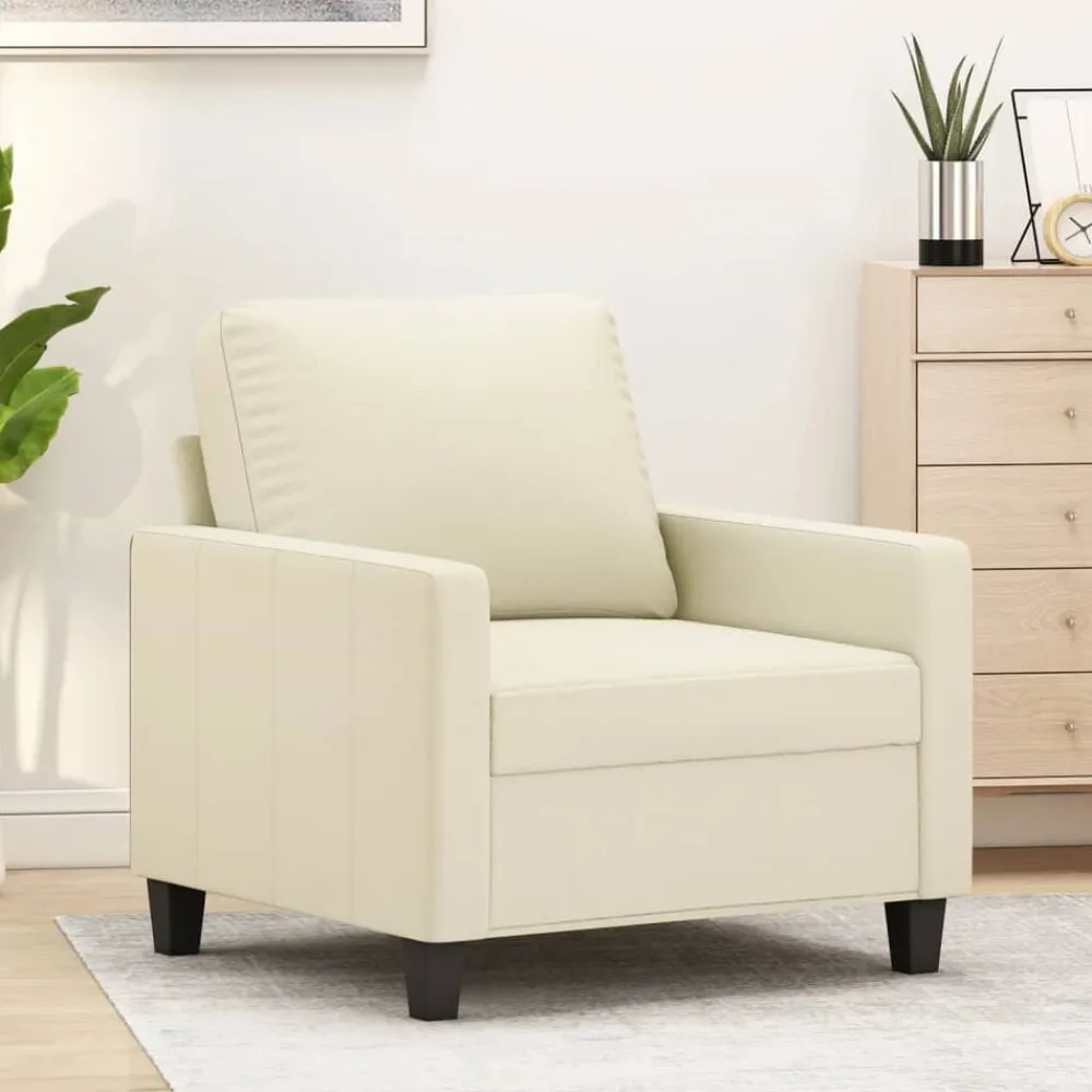 Accessoires Pour Canapés|Canapés-vidaXL Fauteuil Crème 60 cm Similicuir Crème