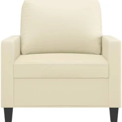 Accessoires Pour Canapés|Canapés-vidaXL Fauteuil Crème 60 cm Similicuir Crème