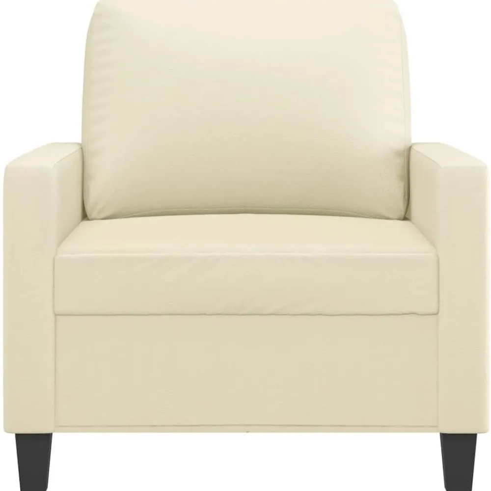 Accessoires Pour Canapés|Canapés-vidaXL Fauteuil Crème 60 cm Similicuir Crème