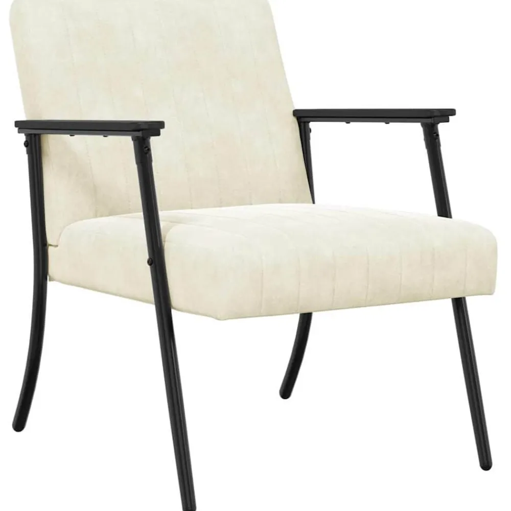 Fauteuils Et Chaises-vidaXL fauteuil Crème 59 x 75 x 78 cm Velours Crème