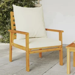 Mobilier De Jardin-vidaXL Fauteuil de jardin lot de 2 avec coussin bois massif d'acacia Marron et cr&egrave;me
