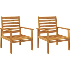 vidaXL Fauteuil de jardin lot de 2 66,5x65x81 cm bois massif d'acacia