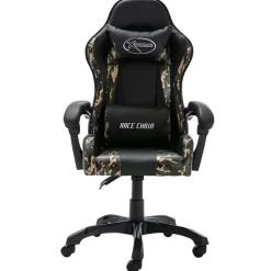 vidaXL Fauteuil de jeux vidéo Noir et camouflage Similicuir