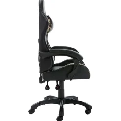 vidaXL Fauteuil de jeux vidéo Noir et camouflage Similicuir