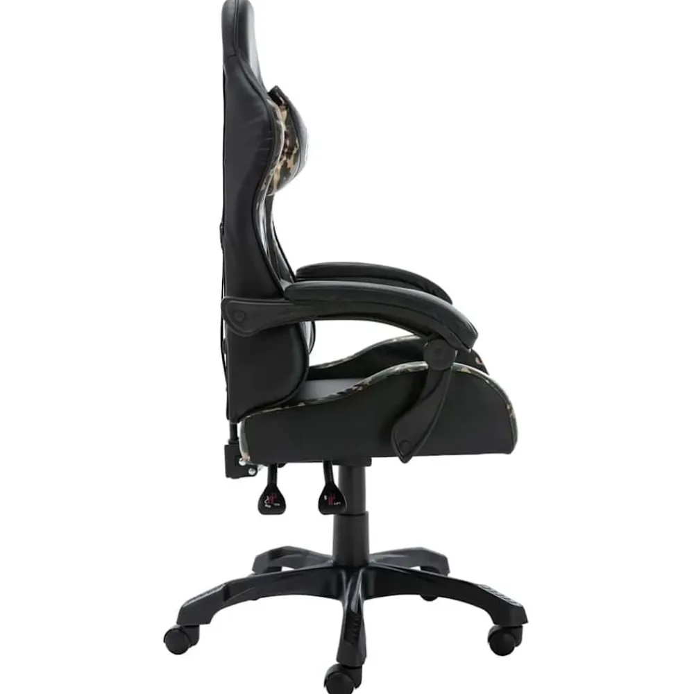 vidaXL Fauteuil de jeux vidéo Noir et camouflage Similicuir