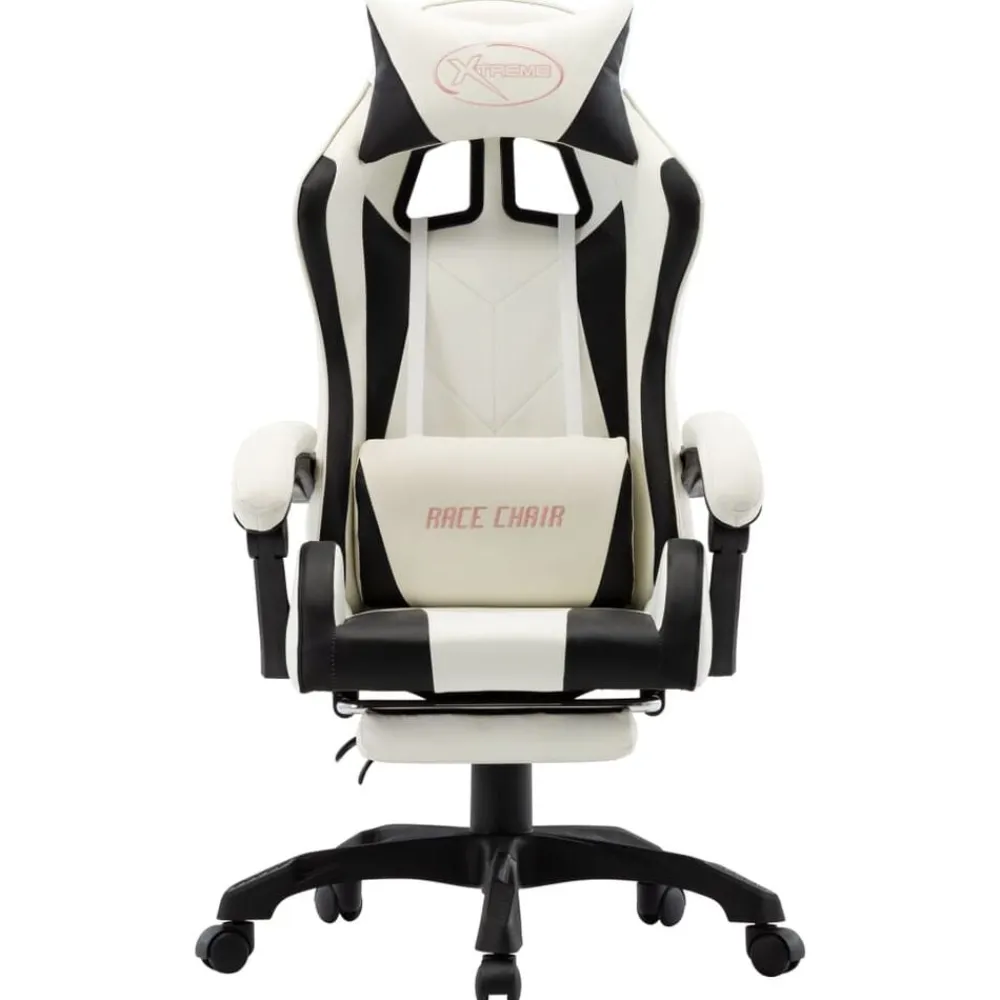 vidaXL Fauteuil de jeux vidéo et repose-pied Similicuir