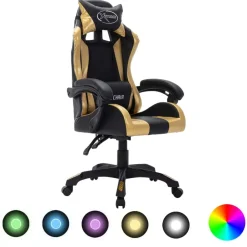 vidaXL Fauteuil de jeux vidéo avec LED RVB Similicuir