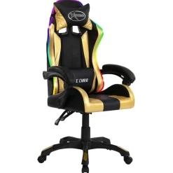vidaXL Fauteuil de jeux vidéo avec LED RVB Similicuir