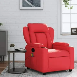 Fauteuils Et Chaises-vidaXL Fauteuil de massage inclinable similicuir Rouge