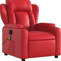 Fauteuils Et Chaises-vidaXL Fauteuil de massage inclinable similicuir Rouge