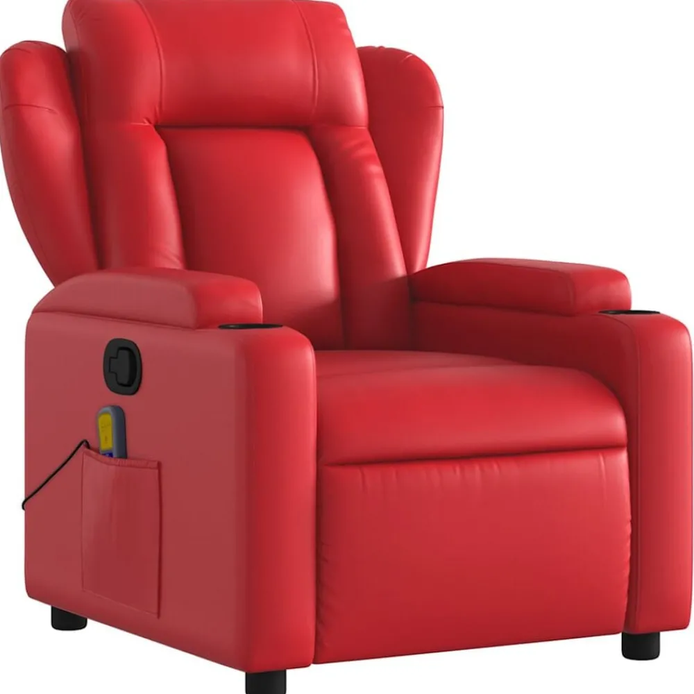 Fauteuils Et Chaises-vidaXL Fauteuil de massage inclinable similicuir Rouge