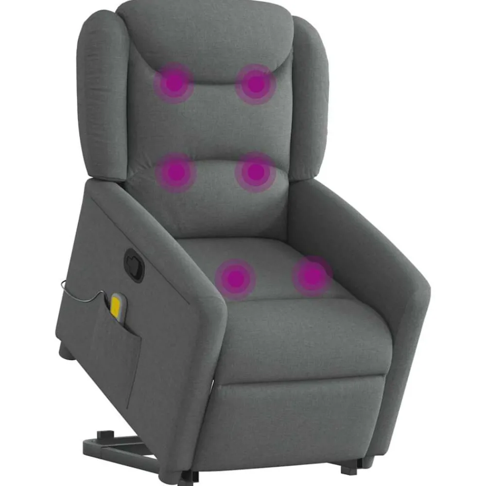 Fauteuils Et Chaises-vidaXL Fauteuil de massage inclinable Tissu Gris foncé