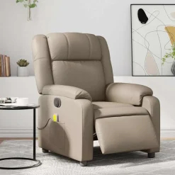 Fauteuils Et Chaises-vidaXL Fauteuil de massage inclinable électrique similicuir Cappuccino