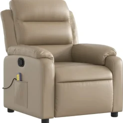 Fauteuils Et Chaises-vidaXL Fauteuil de massage inclinable Similicuir Cappuccino