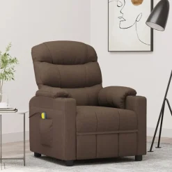 Fauteuils Et Chaises-vidaXL Fauteuil de massage Tissu Marron