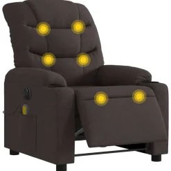 vidaXL Fauteuil de massage inclinable électrique Tissu