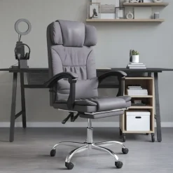 vidaXL Fauteuil de massage inclinable de bureau Similicuir