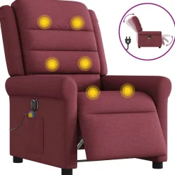 vidaXL Fauteuil de massage inclinable électrique Tissu