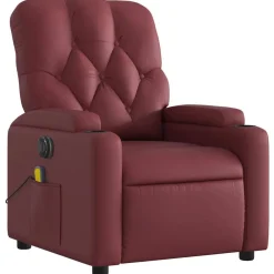 Fauteuils Et Chaises-vidaXL Fauteuil de massage inclinable électrique Rouge bordeaux