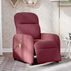 Fauteuils Et Chaises-vidaXL Fauteuil de massage inclinable électrique Tissu Rouge bordeaux