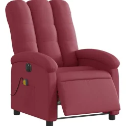 Fauteuils Et Chaises-vidaXL Fauteuil de massage inclinable électrique Tissu Rouge bordeaux