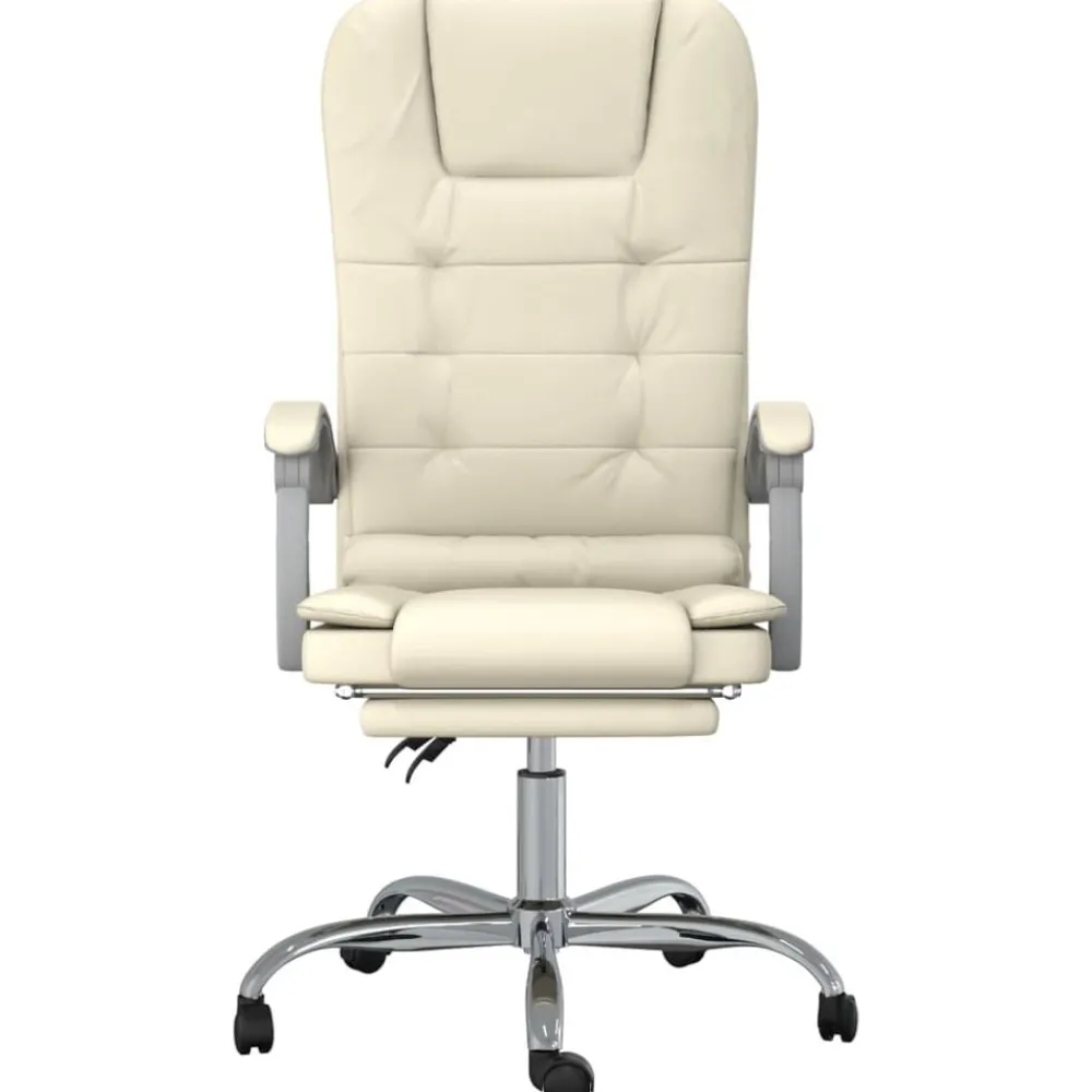 Meubles De Bureau-vidaXL Fauteuil de massage inclinable de bureau Crème Similicuir Crème