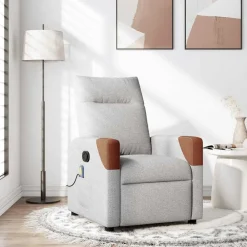 Fauteuils Et Chaises-vidaXL Fauteuil de massage inclinable tissu Gris nuage