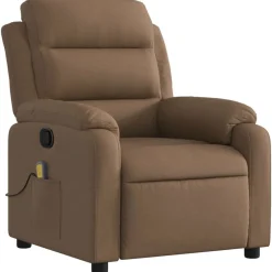 Fauteuils Et Chaises-vidaXL Fauteuil de massage inclinable Tissu Marron