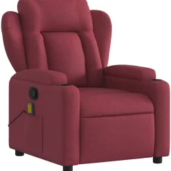 Fauteuils Et Chaises-vidaXL Fauteuil de massage inclinable Tissu Rouge bordeaux