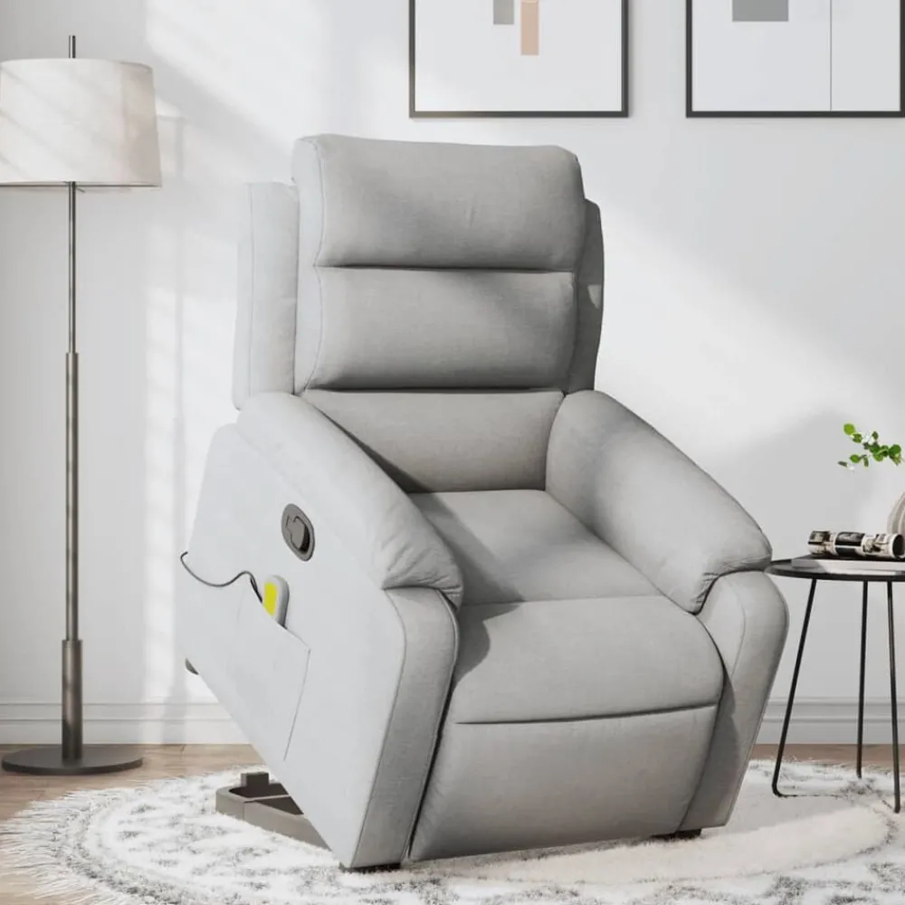 Fauteuils Et Chaises-vidaXL Fauteuil de massage inclinable Tissu Gris clair