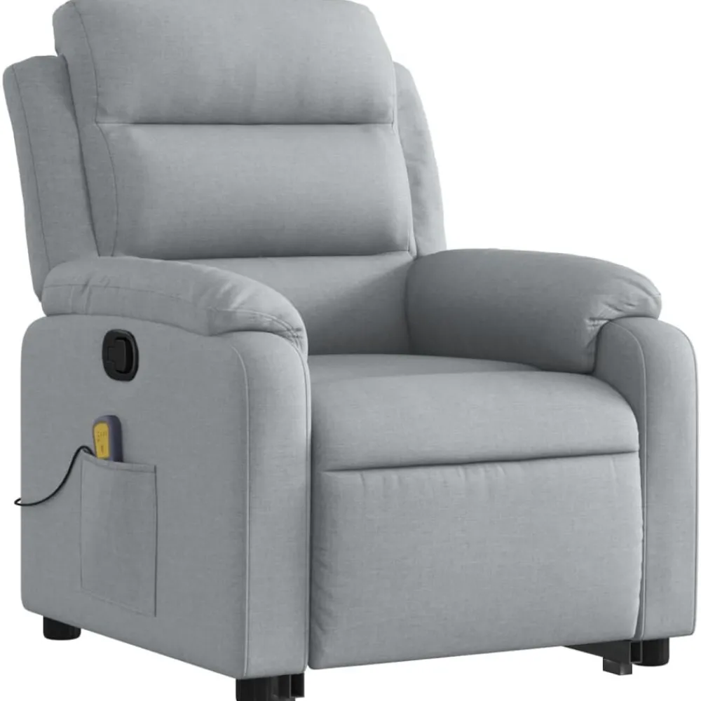 Fauteuils Et Chaises-vidaXL Fauteuil de massage inclinable Tissu Gris clair