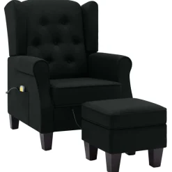 Fauteuils Et Chaises-vidaXL Fauteuil de massage avec repose-pied Tissu Noir