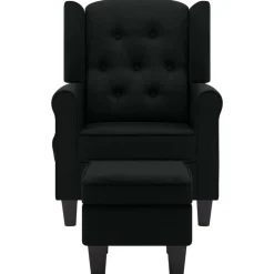 Fauteuils Et Chaises-vidaXL Fauteuil de massage avec repose-pied Tissu Noir