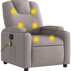 Fauteuils Et Chaises-vidaXL Fauteuil de massage inclinable Tissu Taupe