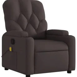 Fauteuils Et Chaises-vidaXL Fauteuil de massage inclinable Tissu Marron foncé
