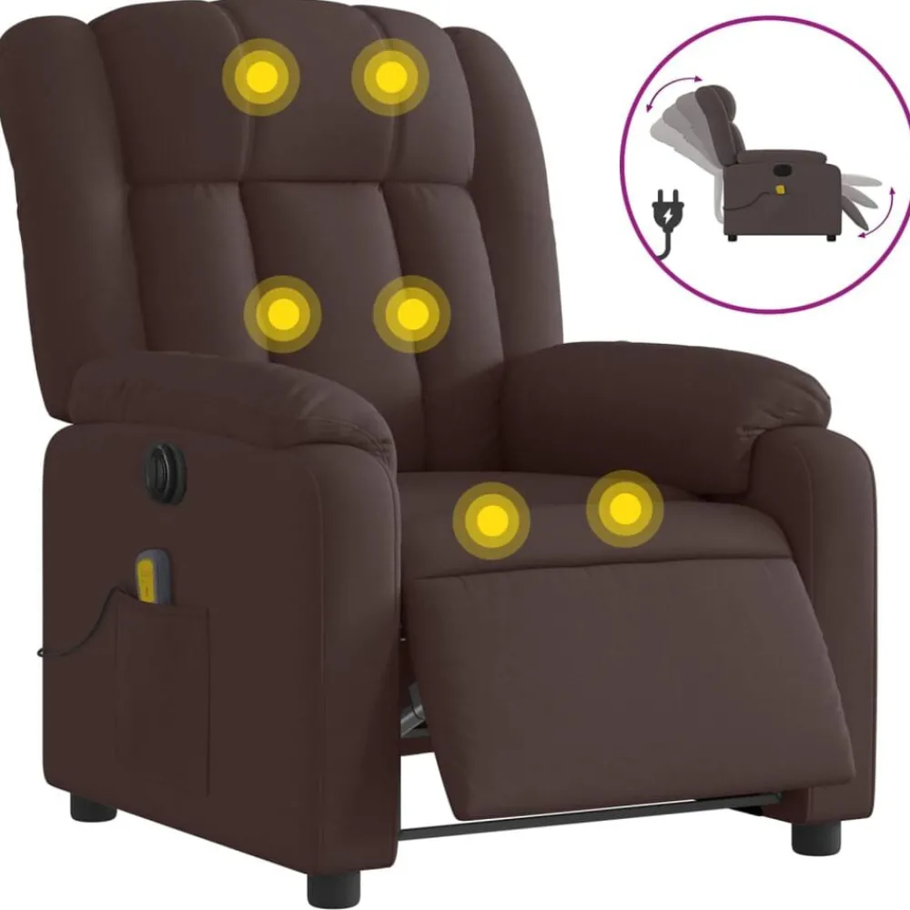 vidaXL Fauteuil de massage inclinable électrique Tissu