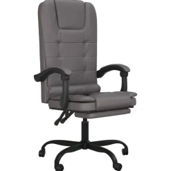 Meubles De Bureau-vidaXL Fauteuil de massage inclinable de bureau Similicuir Gris
