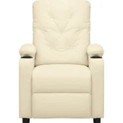 vidaXL Fauteuil de massage Crème Similicuir